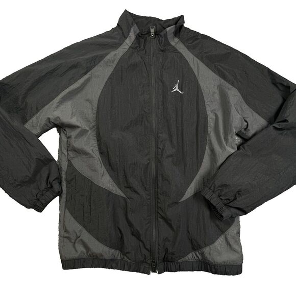 Nike Air Jordan Sport Jam Warm Up Jacket Mens Medium Black Grey Wind Breaker - Picture 1 of 11